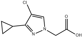 2-(4-氯-3-环丙基-吡唑-1-基)乙酸 结构式