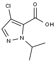 4-氯-2-异丙基-吡唑-3-羧酸 结构式