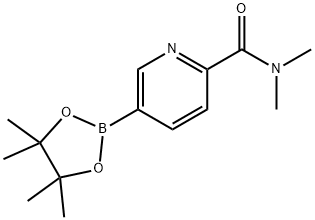 N,N-二甲基-5-(4,4,5,5-四甲基-1,3,2-二氧杂环戊硼烷-2-基)吡啶酰胺 结构式