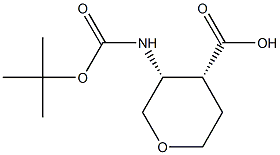 順式-3-N-BOC-氨基四氢-2H-吡喃-4-甲酸 结构式