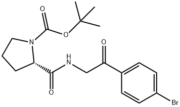 (S)-2-(5-(4-溴苯基)-1H-咪唑-2-基)吡咯烷-1-羧酸叔丁酯 结构式