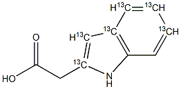1H-吲哚-3A,4,5,6,7,7A-<SUP>13</SUP>C<SUB>6</SUB>-3-乙酸 结构式
