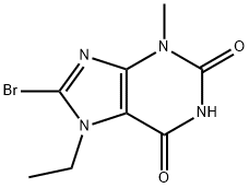 8-溴-7-乙基-3,7-二氢-3-甲基-1H-嘌呤-2,6-二酮 结构式