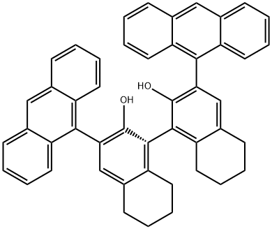 (R)-3,3'-二-9-蒽基-5,5',6,6',7,7',8,8'-八氢-1,1'-联萘酚 结构式