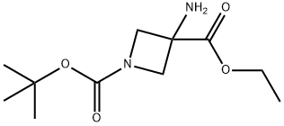 3-氨基-1-BOC-氮杂环丁烷-3-甲酸 乙酯 结构式