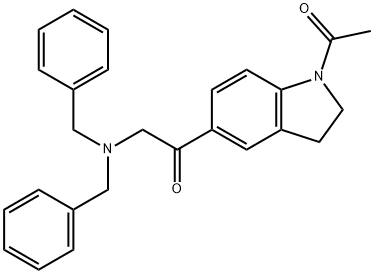 1-(1-乙酰基吲哚啉-5-基)-2-(二苄基氨基)乙-1-酮 结构式
