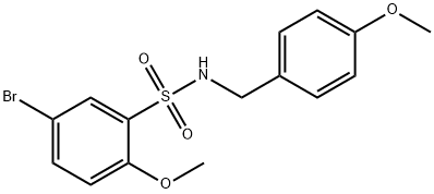 5-溴-2-甲氧基-N-(4-甲氧苄基)苯磺酰胺 结构式