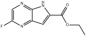 Ethyl 2-fluoro-5H-pyrrolo[2,3-b]pyrazine-6-carboxylate 结构式
