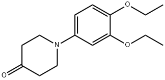 1-(3,4-diethoxyphenyl)piperidin-4-one 结构式