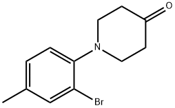 1-(2-bromo-4-methylphenyl)piperidin-4-one 结构式