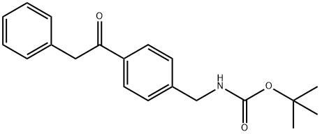 4-(2-苯乙酰基)苄基氨基甲酸叔丁酯 结构式
