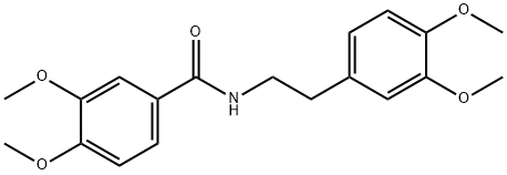 N-(3,4-二甲氧基苯乙基)-3,4-二甲氧基苯甲酰胺 结构式