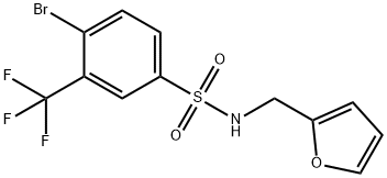 N-(呋喃-2-甲基)4-溴-3-三氟甲基苯磺酰胺 结构式