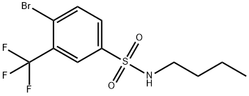 4-溴-N-丁基-3-(三氟甲基)苯磺酰胺 结构式