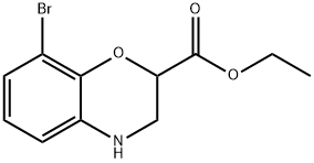 ETHYL 8-BROMO-3,4-DIHYDRO-2H-BENZO[B][1,4]OXAZINE-2-CARBOXYLATE 结构式