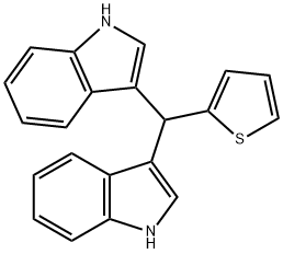 3-[1H-吲哚-3-基(噻吩-2-基)甲基]-1H-吲哚 结构式