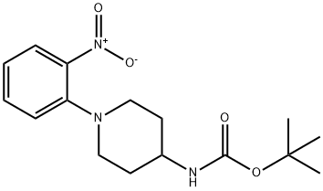 [1-(2-硝基-苯基)-哌啶-4-基]氨基甲酸叔丁酯 结构式