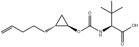 (S)-3,3-二甲基-2-((((1R,2R)-2-(戊-4-烯-1-基)环丙氧基)羰基)氨基)丁酸 结构式