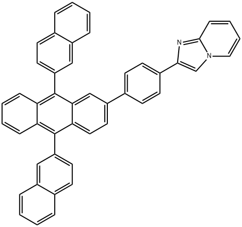 中文名称 2-(4-(9.10-二(2-萘基)-2-蒽基)苯基)咪唑并[1.2-A]吡啶 结构式