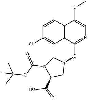 (2S,4R)-1-(叔丁氧基羰基)-4 - ((7-氯-4-甲氧基异喹啉-1-基)氧基)吡咯烷-2 结构式