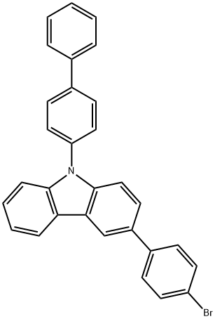 9-(1,1-联苯基)-4-基-3-(4-溴苯基)咔唑 结构式