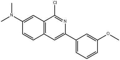 1-氯-3-(3-甲氧基苯基)-N,N-二甲基异喹啉-7-胺 结构式