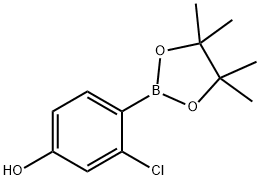 2-氯-4-羟基苯硼酸频那醇酯 结构式