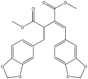 (E)-(1,3-苯并二恶茂-5-甲基)(1,3-苯并二恶茂-5-亚甲基)丁二酸二甲酯 结构式
