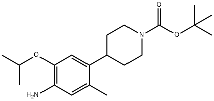 N-BOC-4-(4-氨基-5-异丙氧基-2-甲基苯基)哌啶 结构式