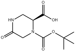 (S)-1-(叔丁氧基羰基)-5-氧代哌嗪-2-羧酸 结构式