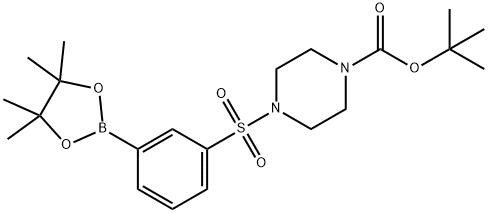 3-(4-叔丁氧羰-哌嗪-1-基磺酰基)苯基硼酸频哪醇酯 结构式