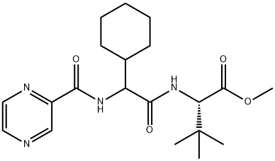 (R)-2 - ((S)-2-环己基-2-(吡嗪-2-甲酰胺基)乙酰氨基)-3,3-二甲基丁酸甲酯 结构式