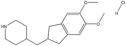 4-[(2,3-二氢-5,6-二甲氧基-1H-茚-2-基)甲基]哌啶盐酸盐 结构式