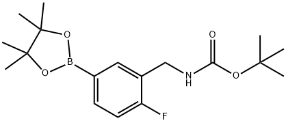 3-(BOC-氨甲基)-4-氟苯硼酸频哪醇酯 结构式