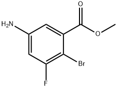 5-氨基-2-溴-3-氟苯甲酸甲酯 结构式
