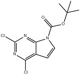 2,4-DICHLORO-7H-PYRROLO[2,3-D]PYRIMIDINE-7-CARBOXYLICACIDTERT-BUTYLESTER 结构式