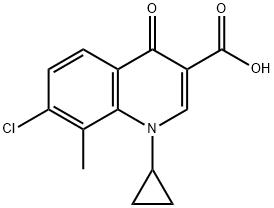 7-氯-1-环丙基-1,4-二氢-8-甲基-4-氧代-3-喹啉羧酸 结构式