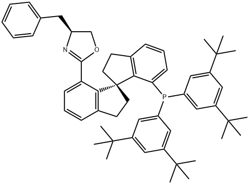 (S) - ( - )-7'-〔4(S) - (苄基)恶唑-2 - 基]-7-二(3,5 - 二 - 叔丁基苯基)膦基-2,2',3,3'-四氢-1,1螺二氢茚 结构式