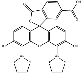 4',5'-二-1,3,2-二硫杂砷戊环-2-基-3',6'-二羟基-3-氧代-螺[异苯并呋喃-1(3H),9'-[9H]氧杂蒽]-6-羧酸 结构式