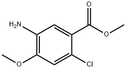 5-氨基-2-氯-4-甲氧基苯甲酸甲酯 结构式