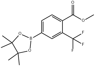 4-(4,4,5,5-四甲基-1,3,2-二氧硼戊烷-2-基)-2-(三氟甲基)苯甲酸甲酯 结构式
