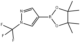 4-(4,4,5,5-四甲基-1,3,2-二氧杂环戊硼烷-2-基)-1-(三氟甲基)-1H-吡唑 结构式