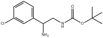 (2-氨基-2-(3-氯苯基)乙基)氨基甲酸叔丁酯 结构式