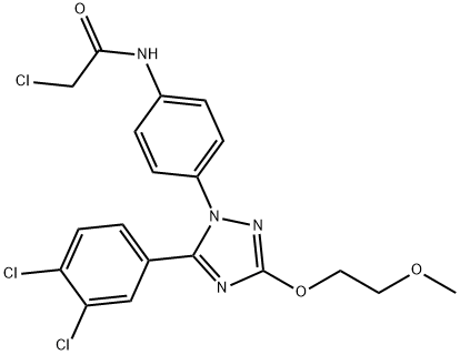 2-氯-N-[4-[5-(3,4-二氯苯基)-3-(2-甲氧基乙氧基)-1H-1,2,4-三唑-1-基]苯基]乙酰胺 结构式