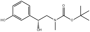 N-[(2R)-2-羟基-2-(3-羟基苯基)乙基]-N-甲基氨基甲酸叔丁酯 结构式