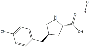 反-4-(4-氯苄基)-L-脯氨酸盐酸盐 结构式