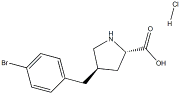 反式-4-(4-溴苄基)-L-脯氨酸盐酸盐 结构式