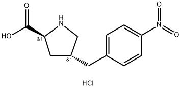 反式-4-(4-硝基苄基)-L-脯氨酸盐酸盐 结构式