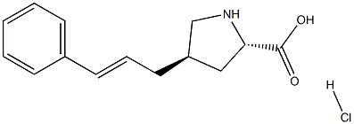 反式-4-(3-苯基烯丙基)-L-脯氨酸盐酸盐 结构式