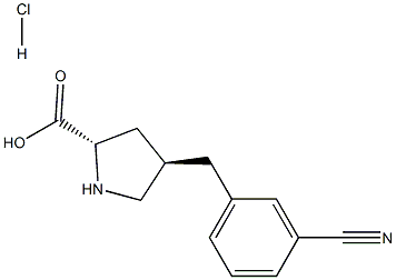 反式-4-(3-氰苄基)-L-脯氨酸盐酸盐 结构式